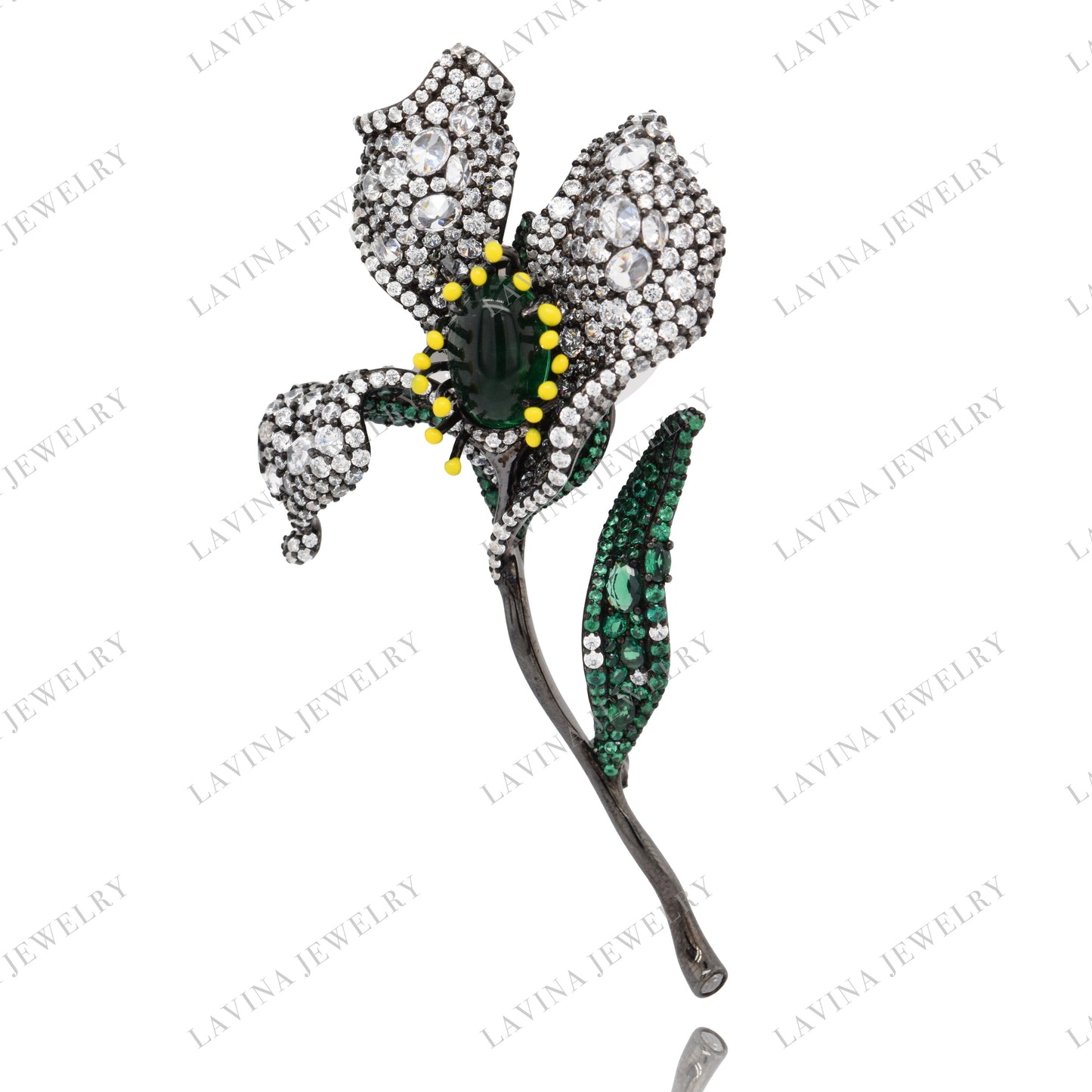 SC28117-Inspired Luxury 925 Sterling Silver Handmade multi- gem Brooch Cubic Zirconia Jewelry For Wedding and Party . Women and Men
