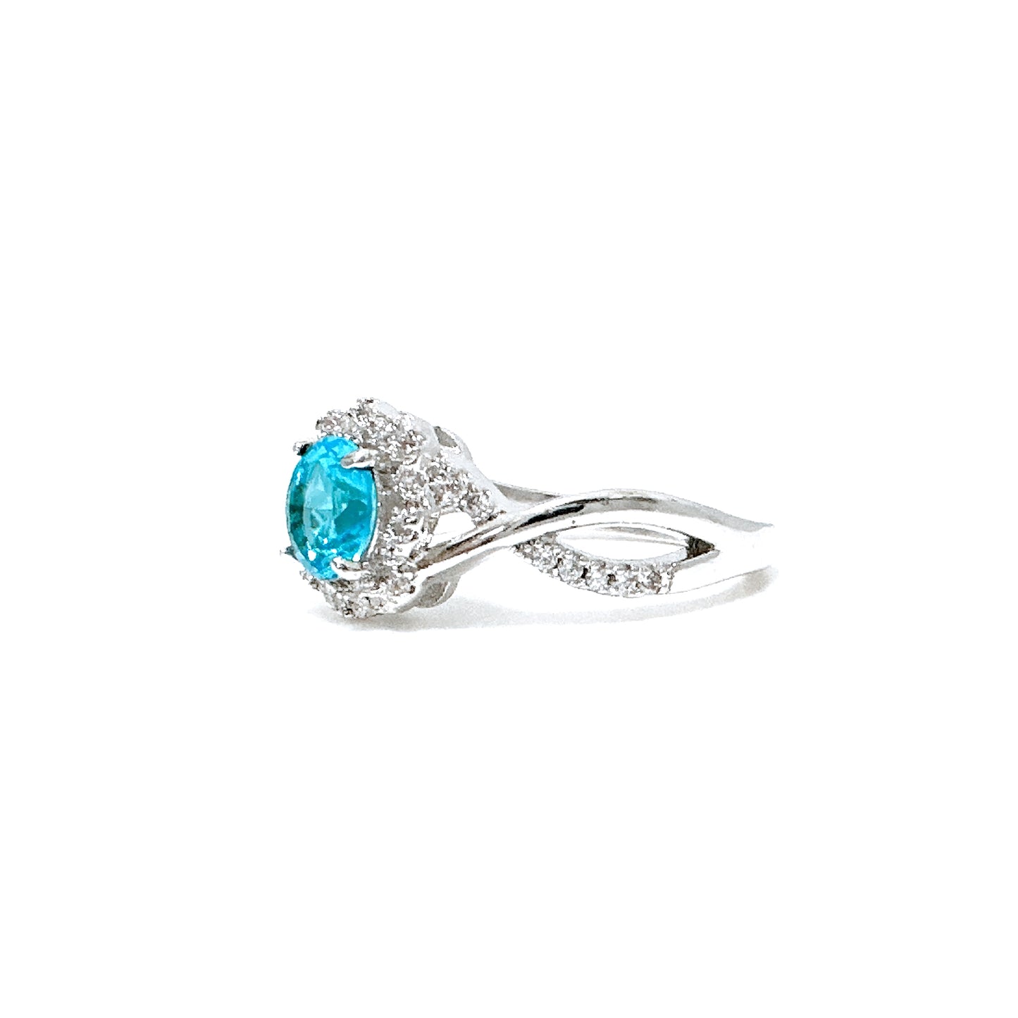 BMR24684AQ - Heart Halo Flower - Engagemet Ring