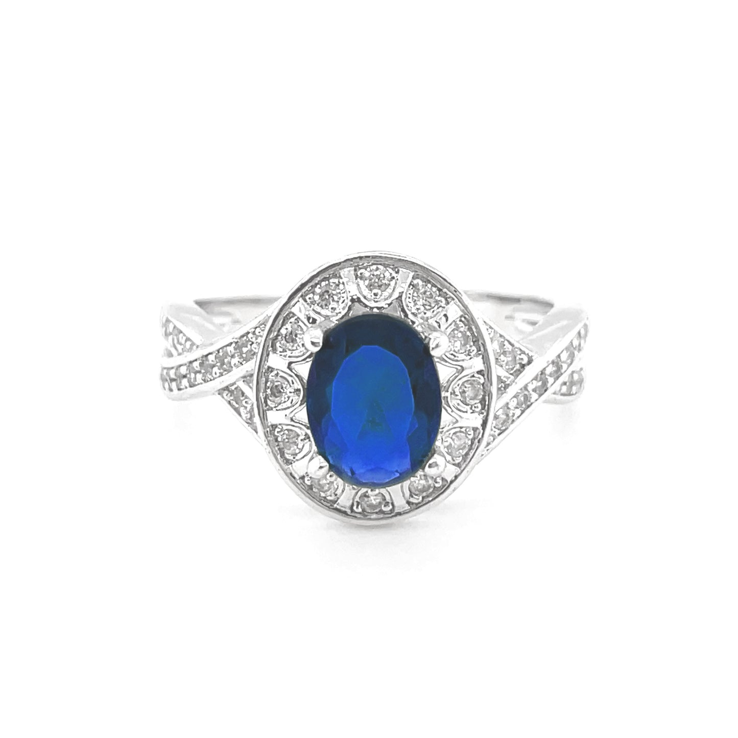 BMR25300 - Oval Cut Woven Band - Engagemet Ring