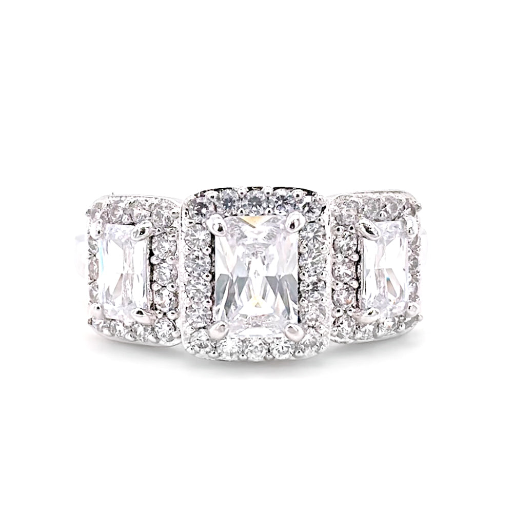 BMR53013WH - Radiant Cut Triple Contrast - Engagemet Ring