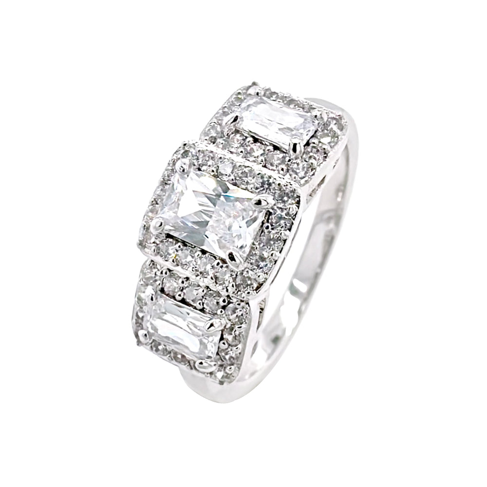 BMR53013WH - Radiant Cut Triple Contrast - Engagemet Ring