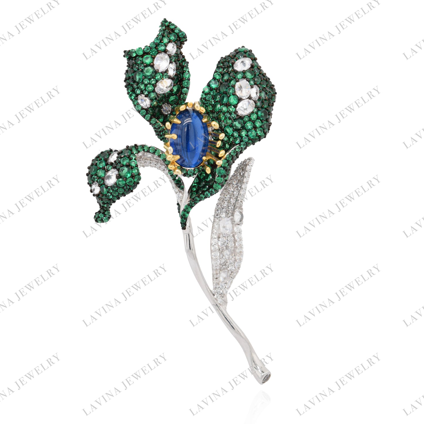 SC28117-Inspired Luxury 925 Sterling Silver Handmade multi- gem Brooch Cubic Zirconia Jewelry For Wedding and Party . Women and Men