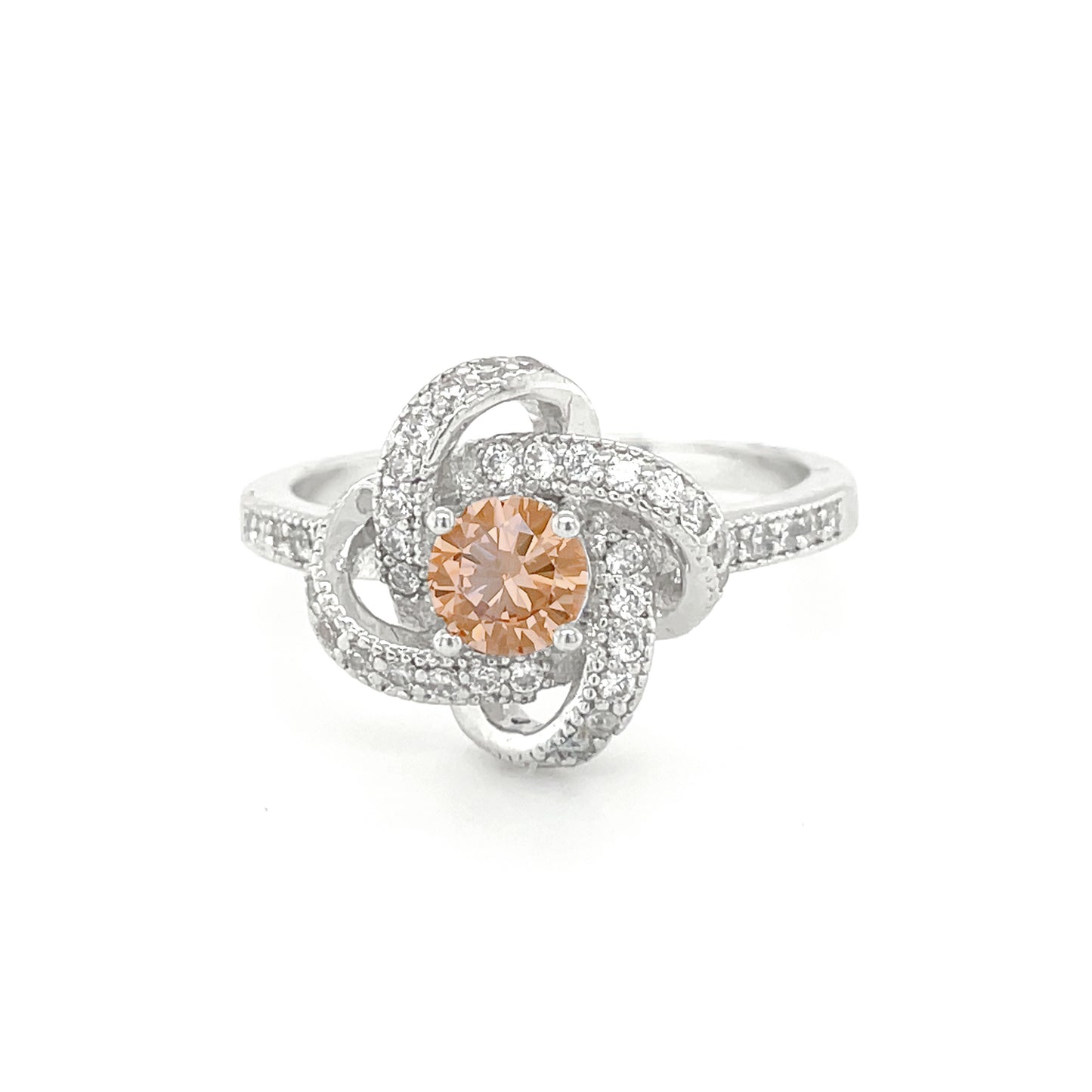 BMR70858 - Round Cut Swirl Halo - Engagemet Ring