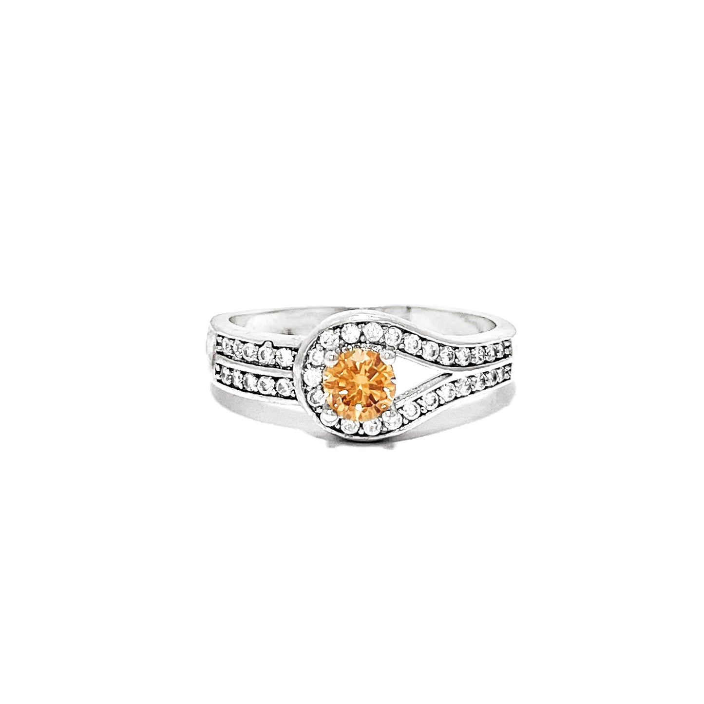 BMR84674CP - Round Cut Swirl Halo - Engagemet Ring