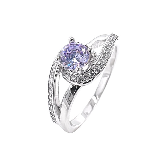 BMR84734CB - Round Cut Swirl Halo - Engagemet Ring