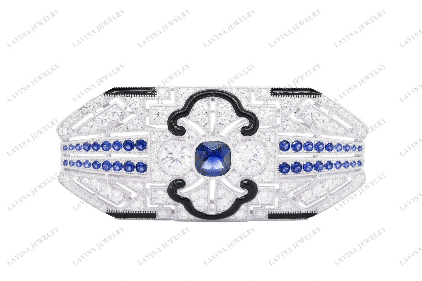 SC28200- Luxury 925 Sterling Silver Vintage geometric brooch 5A Cubic Zirconia Jewelry For Wedding and Party Event , Jewelry for Women and Men
