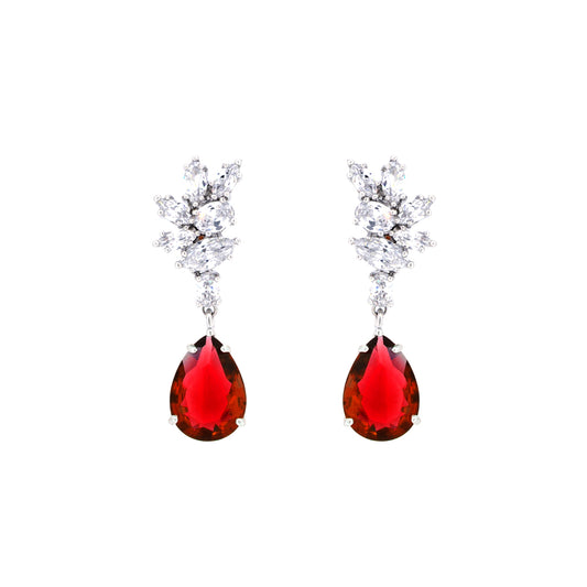 BME200654 - Teardrop Imitation Gemstone Pendant Earrings - Dangle Earrings