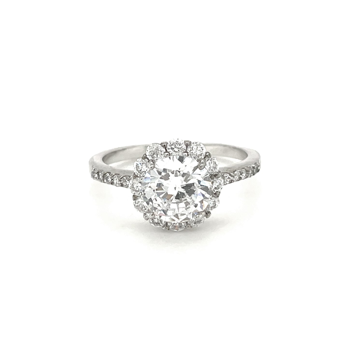 BMR23933WH - Round Cut Halo - Engagemet Ring