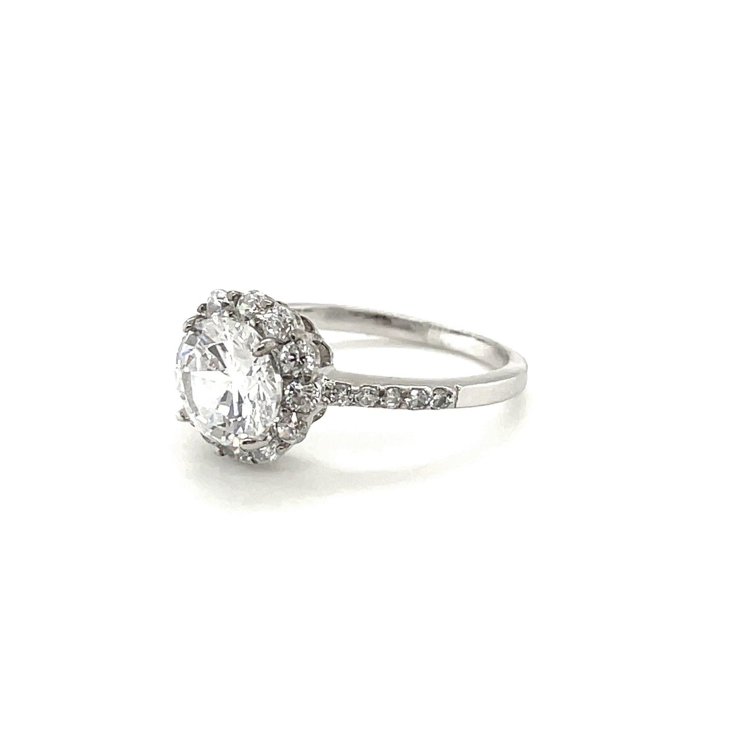 BMR23933WH - Round Cut Halo - Engagemet Ring
