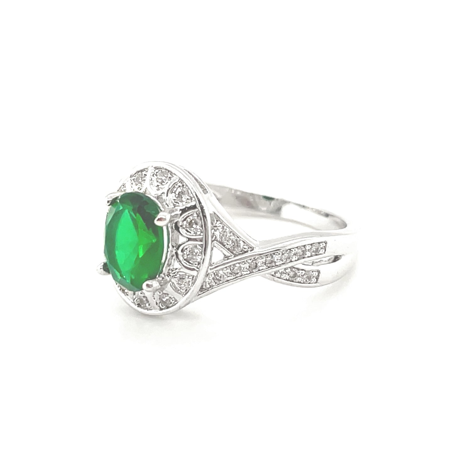 BMR25300 - Oval Cut Woven Band - Engagemet Ring
