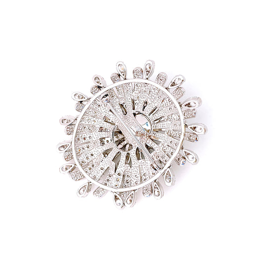 BMC37002 - Fancy Floral Pave CZ - Brooch