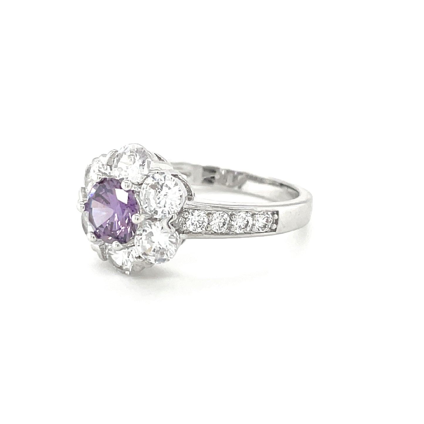 BMR37877PR - Round Cut Halo Flower - Engagemet Ring