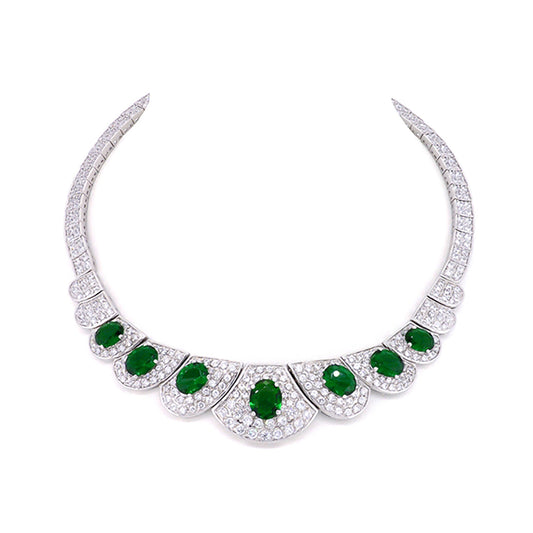 BMN5161 - Art Deco Simulated - Statement Necklace