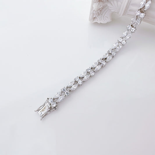 BMB5702 - Double Marquise Side-By-Side Bracelet - Bracelet
