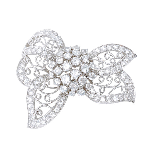 BMC60018 - Vintage Bridal Bow Ribbon - Brooch