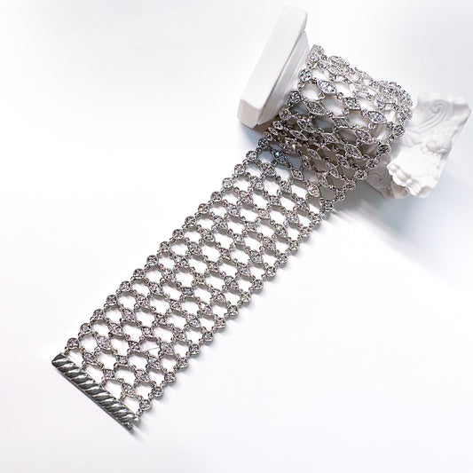 BMB60051 - Silver Strand Bracelet With Clear CZ - Bracelet