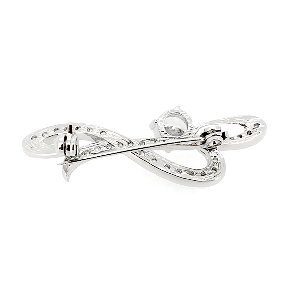 BMC60111 - Cross Double Heart - Brooch