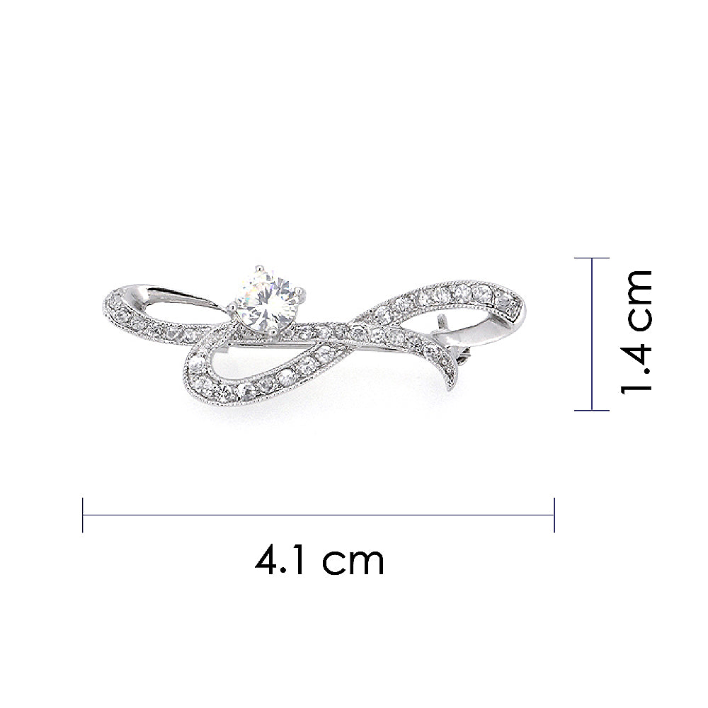 BMC60111 - Cross Double Heart - Brooch