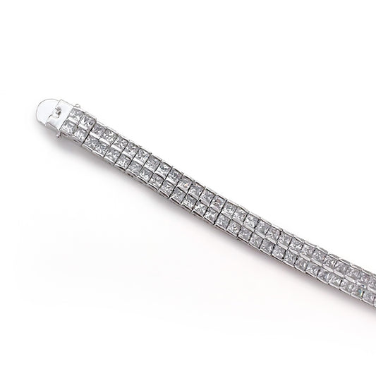 BMB60113 - Double Rows Wh Diamond - Bracelet