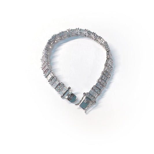 BMB60120 - Round And Cubic Cz Bracelet - Bracelet