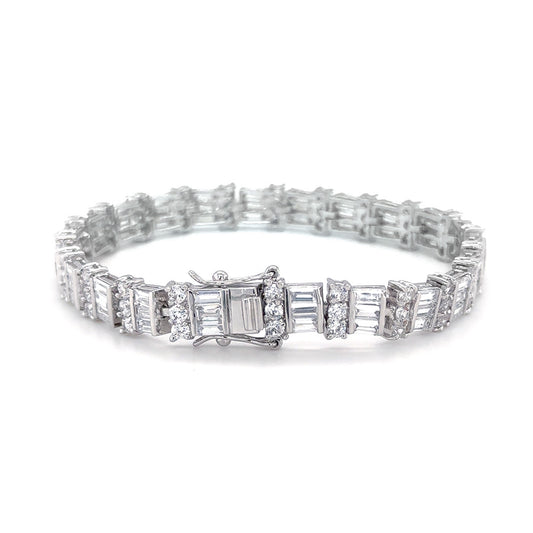 BMB60120 - Round And Cubic Cz Bracelet - Bracelet