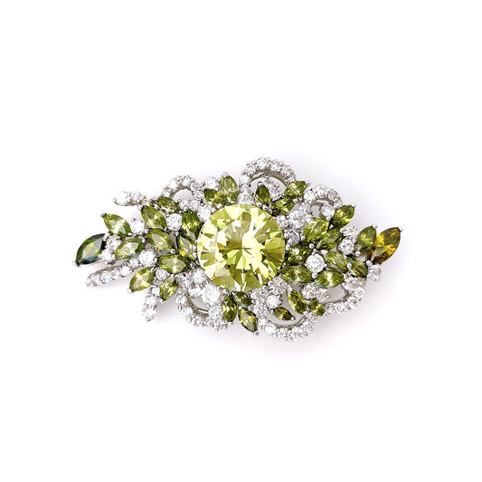 BMC80048 - Vintage Brilliant Peridot Cz - Brooch
