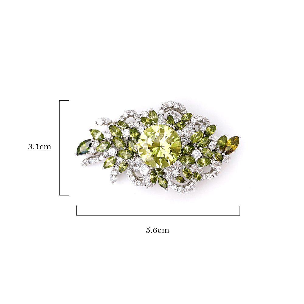 BMC80048 - Vintage Brilliant Peridot Cz - Brooch