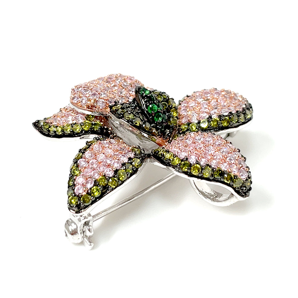 BMC80125 - Mix Color Petal - 2-in-1 Pendant Necklace Brooch