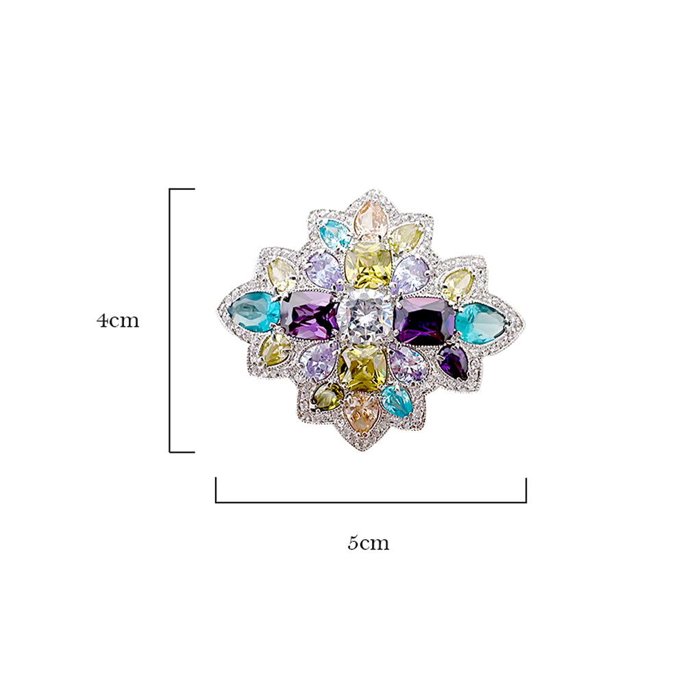 BMC80131 - Vintage Multi - Color - 2-in-1 Pendant Necklace Brooch
