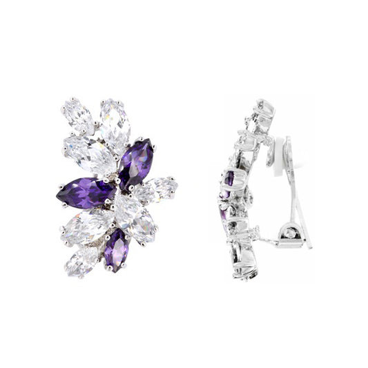 BME80610 - Brilliant Marquise Cut Earring - Clip On Earrings