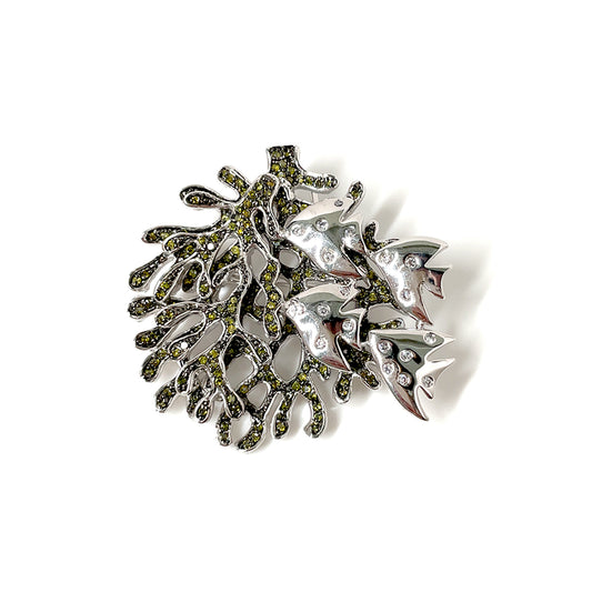 BMC80967 - Tropical Fish+Coral - 2-in-1 Pendant Necklace Brooch