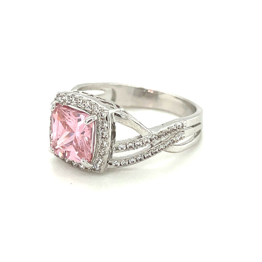 BMR84096PK - Princess Cut Woven Band - Engagemet Ring