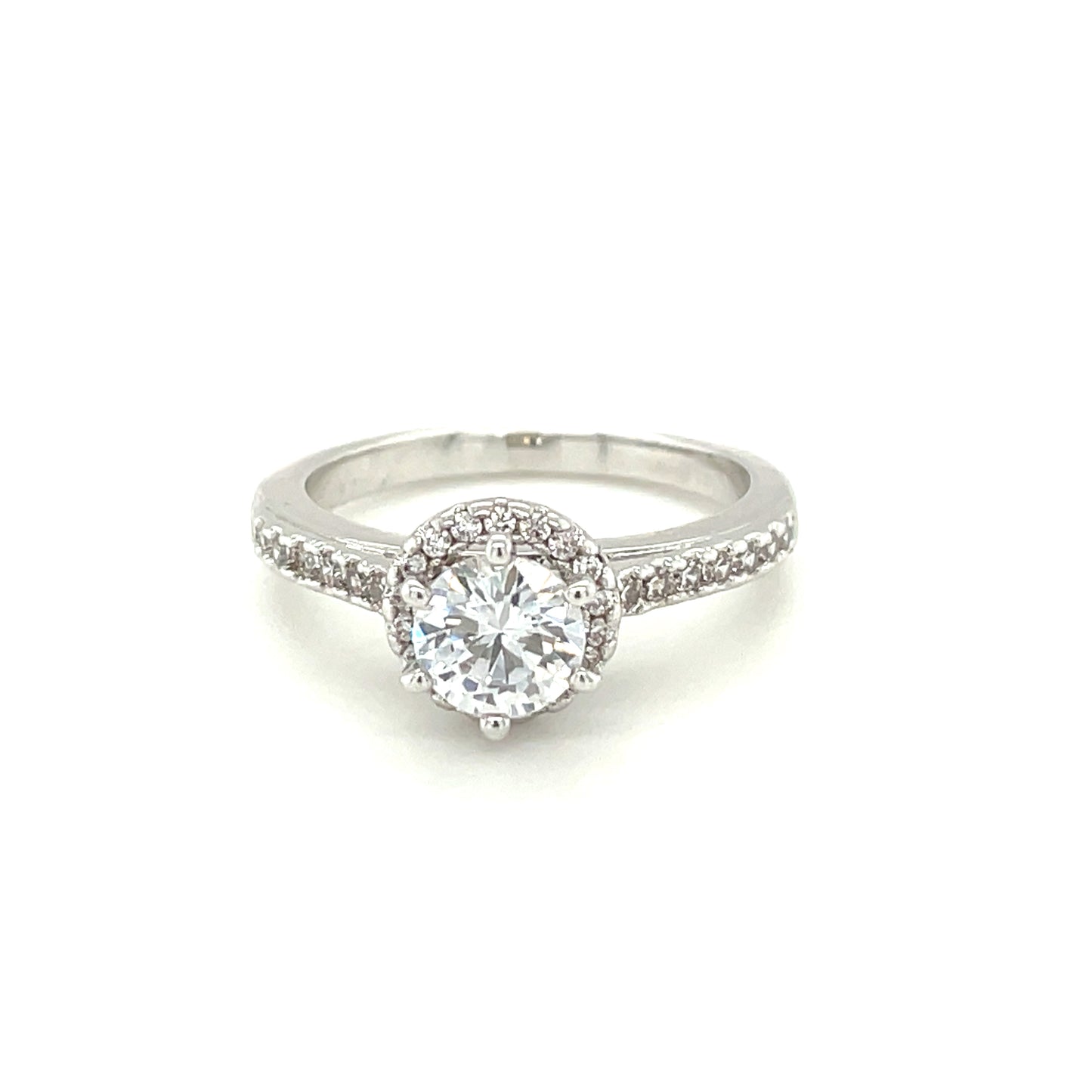 BMR84104WH - Round Cut Halo - Engagemet Ring