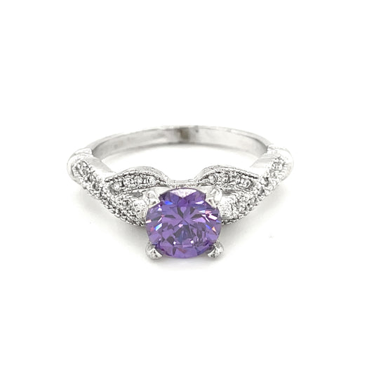 BMR84258PR - Round Cut Halo Flower - Engagemet Ring