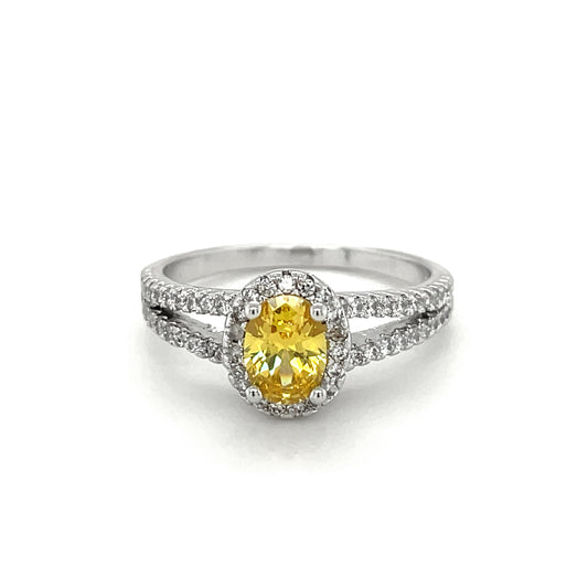 BMR84682YL - Oval Cut Halo - Engagemet Ring