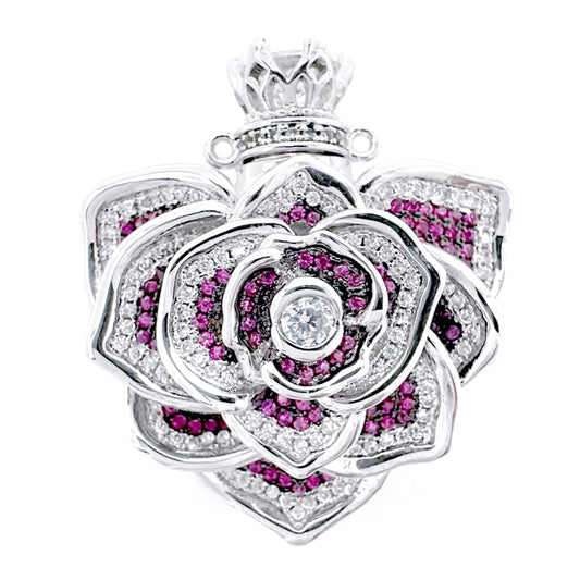 BMC88127 - Color Rose Perfume Bottle - Brooch