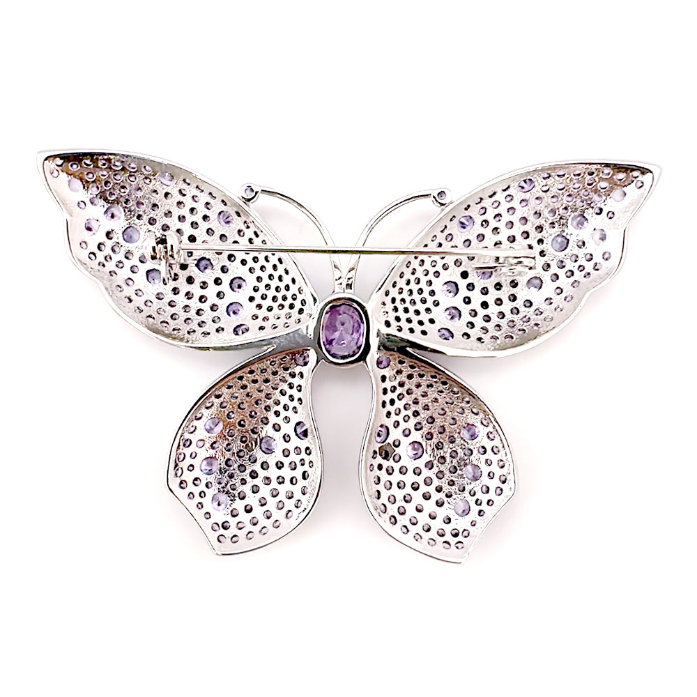 BMC88130 - Dot Inlaid Cz Butterfly - Brooch