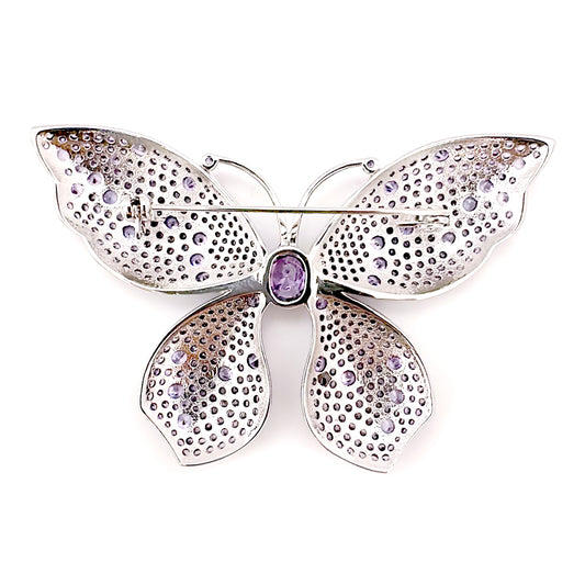 BMC88130 - Dot Inlaid Cz Butterfly - Brooch