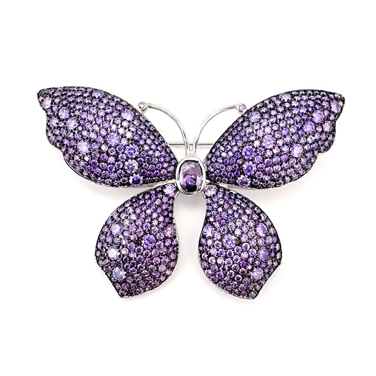 BMC88130 - Dot Inlaid Cz Butterfly - Brooch