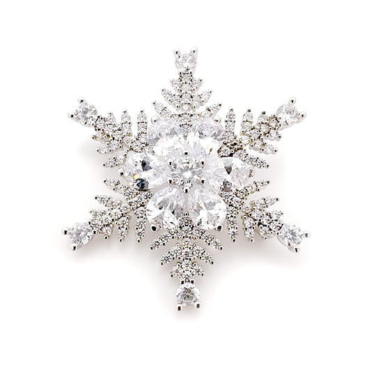 BMC88135 - Hexagonal Snowflake Brooch - Brooch