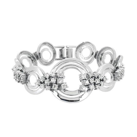 BMB90006 - Modern Luxury Italian Style Faux Diamond - Bracelet