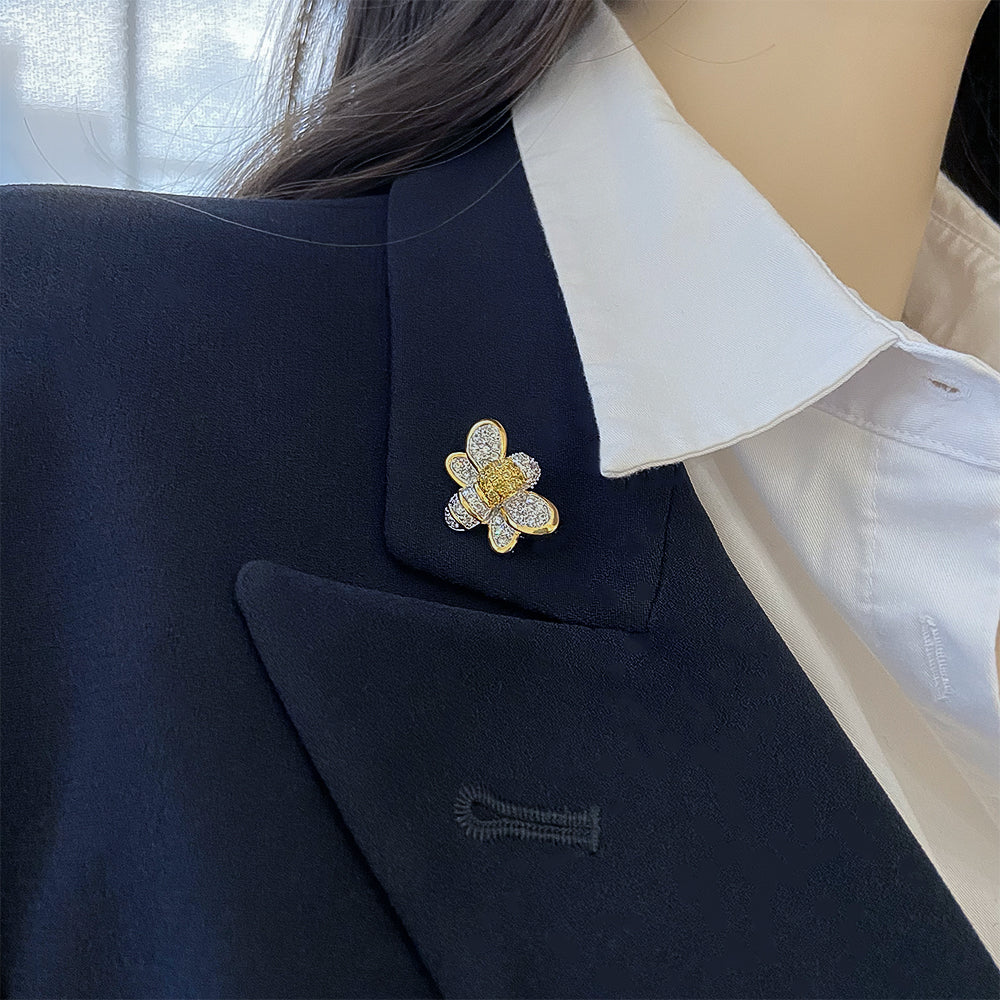 BMC60227 - Secret Garden Two Tone Bumble Bee - Brooch