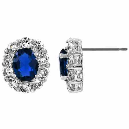 BME5940 -Royal Luxurious Oval CZ 13.8X11.8Mm Stud Earrings - Stud Earrings