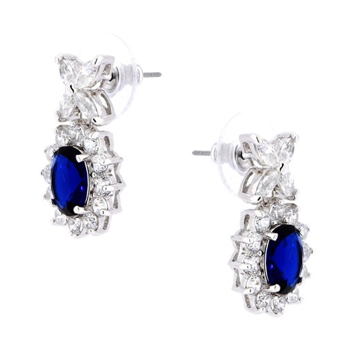 BME95007 - Fancy Oval Cut CZ Earrings - Stud Earrings