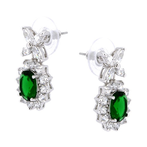 BME95007 - Fancy Oval Cut CZ Earrings - Stud Earrings
