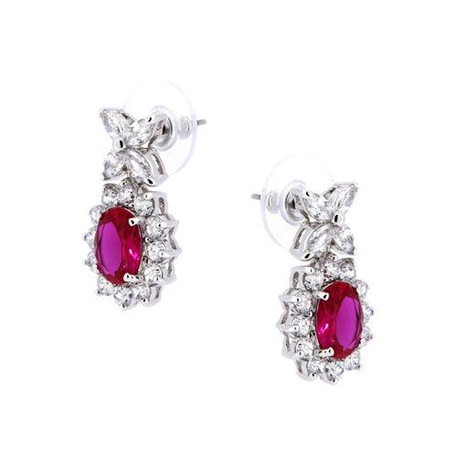 BME95007 - Fancy Oval Cut CZ Earrings - Stud Earrings