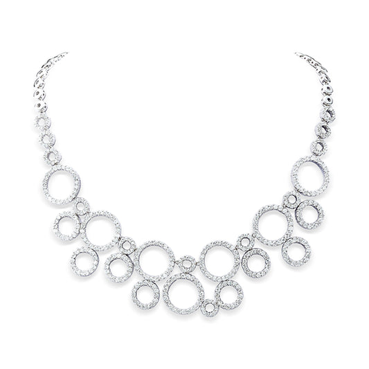 BMN60156 - Gorgeous Circles Faux Diamond - Statement Necklace