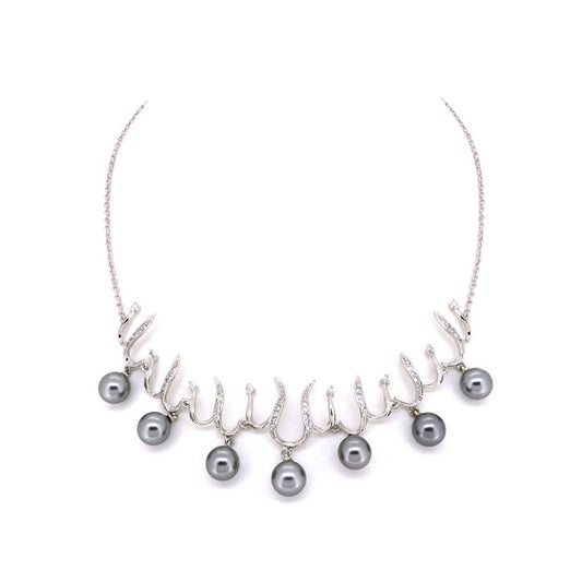 BMN98184 - Shell Pearl Necklace - Statement Necklace