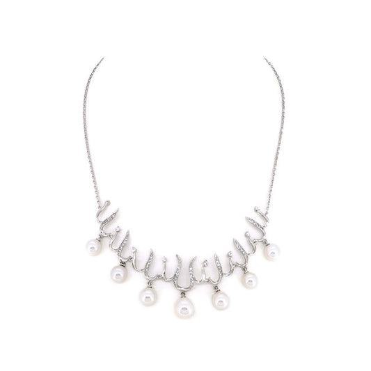 BMN98184 - Shell Pearl Necklace - Statement Necklace