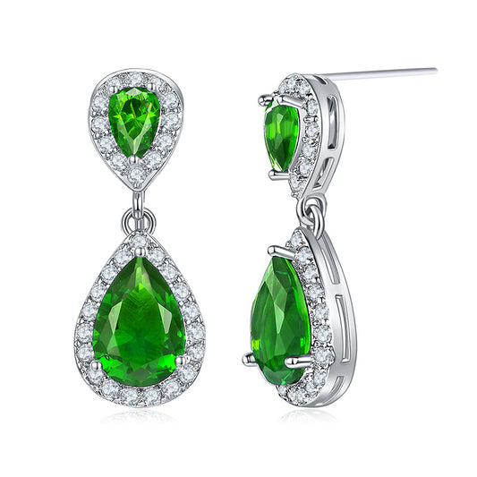 BME200904 - Fancy Teardrop CZ Dangle Earring - Pendant Earrings